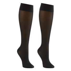 Supporo Knee High Compression Socks For Women, Used For Sports, Medical, and Travel to Boost Blood Circulation and Recovery 16 - 20 mmhg, Extra Large, Black