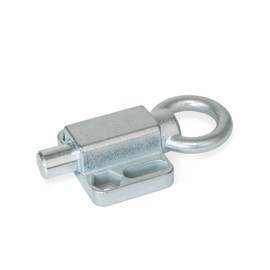 Ganter Normelemente Locking Bolt with Pull Ring for Screwing On Without Locking Lock GN 722.6-14-20-A-ZB Galvanised Bolt Diameter 14 mm