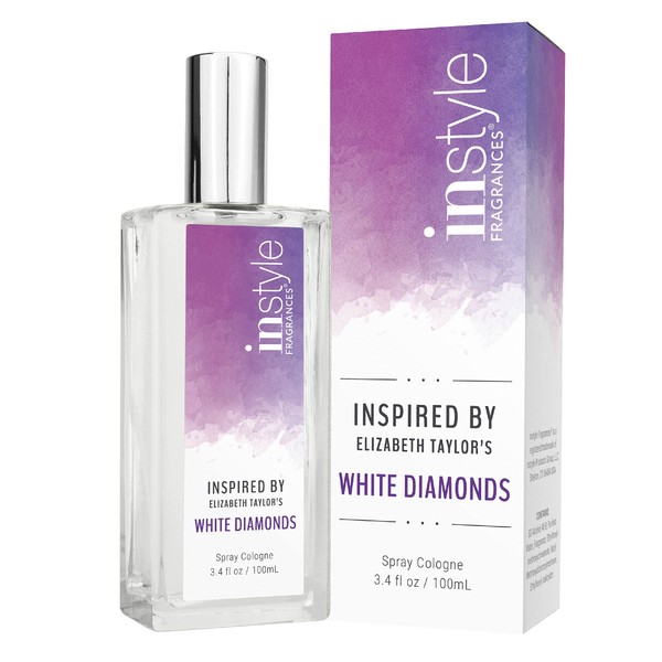 Instyle Fragrances | Inspired by Elizabeth Taylor's White Diamonds | Women’s Eau de Toilette | Paraben Free | Never Tested on Animals | 3.4 Fluid Ounces