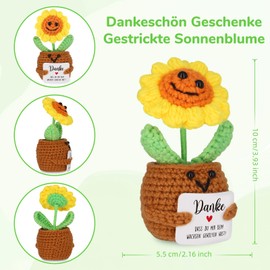 WenmthG Thank You Gifts Positive Sunflower Lucky Charm, Knitted Sunflower Gifts for Friends, Colleagues and Family, Positive Potato German Replacement
