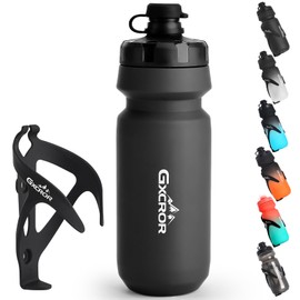 GXCROR Bike Water Bottle Holder with Bottle Combo, Lightweight, Durable & Secure Water Bottle Cage Set, Easy Installation, Fit for Sport Outdoor Cycling, MTB Road