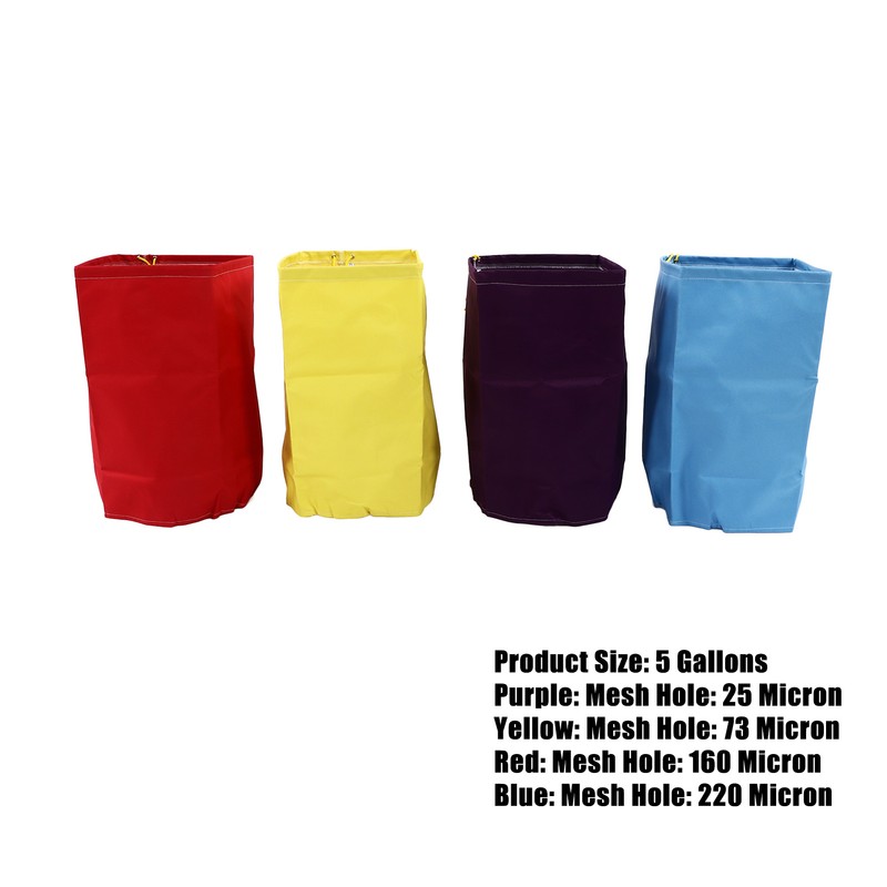 4Pcs Bags Herbal Hash Filter Extraction Bag 5 Gallon 25/73/160/220