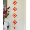 Moose546 Wall Decorative Dreamcatcher Orange Tung Hanging Square Ornaments with