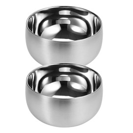 luvtree 2pcs Double-wall Vacuum Insulated Stainless Steel316# Bowl, Anti-shatterproof Soup Bowl,Appetizer Snack Bowl,Ice Cream Bowl,Lightweight Salad Bowl.Capacity 500ml.Diameter 5.1 inches