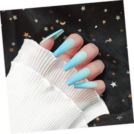 Mikinona 20pcs Matte Gradient Fake Nails Art Stickers Manicure Nail Cover Decor for Home Use Elegant Design Easy Application