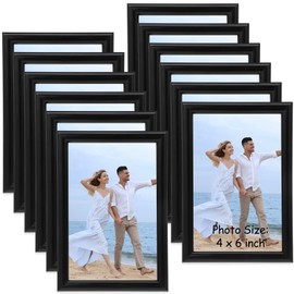 Redbaker 12 Pack Picture Frames Bulk Black Photo Display Frames for Wall Mount Tabletop Home Office School Display Wedding Gift (4 x 6 Inch)