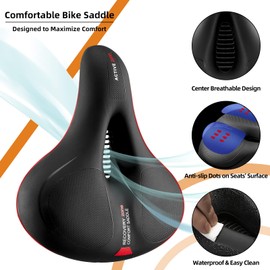 ROCKBROS Bike Seat Cushion for Women with Handle & Ergonomic Design -3 Zone Concept Bike Saddle, Soft Wide Waterproof Mountain Bicycle Accessories