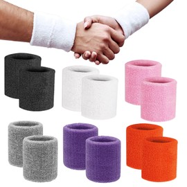 12Pcs Sweat Bands Wristbands, Sweat Bands, Absorbent Wrist Sweat Bands Men Women, Cotton Wrist Bands for Football Basketball Tennis Gymnastics, Running Athletic Sports