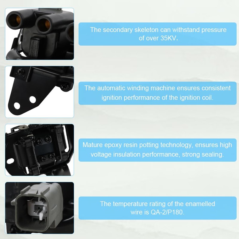 JDMON 1PC Ignition Coil & 4PC Spark Slugs UF-419 Compatible