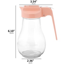 DODAMOUR - Dispensador de jarabe de 13 onzas con tapa de zinc fundido, vertedores sin goteo para jarabe de arce, botella dispensadora de aceite con mango antideslizante, tarro de miel y recipiente