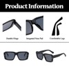 LJCZKA Vintage Rectangular Sunglasses Women Men 90s Retro Square Sunglasses