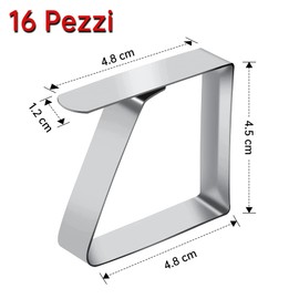 Brelet 16 Pieces Tablecloth Clip Stainless Steel 5 x 4 cm Table Cloth Holder Gadget for Tablecloth Spring Clip for Tablecloth Invisible for Outdoor Picnic Party (For Tables Up to 3cm Thick)