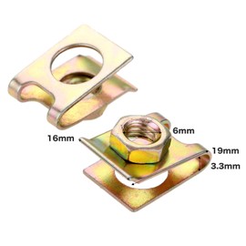 U Type M6 Clip Nut 0.2 inch (6 mm) U Type Clip Nut 20 Pieces Shedding Prevention Fixing Parts for M6 Screw Bolts U-shaped Clip Screw Universal Type Clip Nut M6