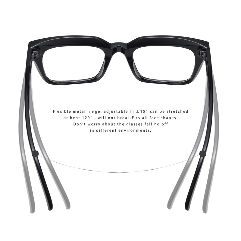YUELUQU Rectangular Large Frame Glasses Women's Fake Glasses Glasses Frames