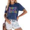 Teacher T-Shirt for Women Progress Over Perfection Graphic Shirt Inspirational