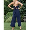 CUPSHE Women's Jumpsuit Sleeveless Ruffle Overall Cutout Tie Wide Leg