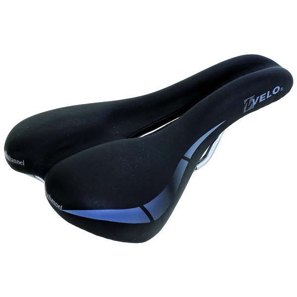 VELO Bio:Logic Bicycle Saddle Great Replacement for Spin Bikes Including Peloton, Nordic Track, Pro Form and Others, Black, 270x175mm