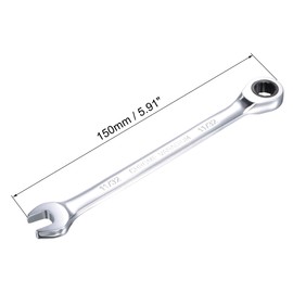 sourcing map 11/32 Inch Ratcheting Combination Wrench SAE 72 Teeth 12 Point Ratchet Box Ended Spanner Tools, Cr-V