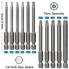 Torx Bit Set Hakkin 11Pcs Security Torx Bit Set 1/4”
