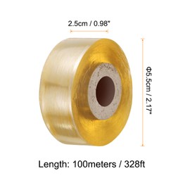 HARFINGTON 2pcs Fruit Tree Grafting Tape 2.5CM x 100M PVC Stretchable Garden Grafting Tool Plants Nursery Repair Tapes Self Adhesive Floristry Film for Floral Tree and Poly Budding, Yellow