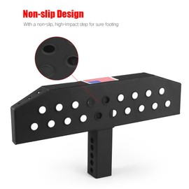 19.88 Inch Circular Hole Hitch Step Anti Slip and Rust Towing Bumper Guard Hitch Steps with Pin Fits 2 Inch Receivers for Pickup Truck RV SUV