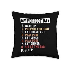 Billiards Pool Snooker Table Accessories Set Gifts Perfect Day Balls Pool Snooker Player Billiards Throw Pillow, 16x16, Multicolor