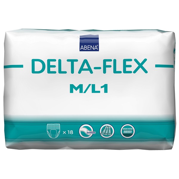 Abena Delta-Flex Protective Underwear, Level 1, (Small To Extra Large Sizes) Medium/Large, 18 Count