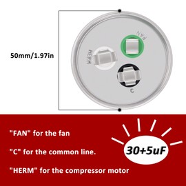 smseace 30+5uF ±6% CBB65 Capacitor MFD 370/440 VAC Dual Run Start AC capacitors 50/60Hz Used for Air Conditioner，Fan Moto Dual Run Circular Start Capacitor
