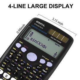 Scientific Calculators, IPepul Math Calculator with 417 Function, Solar Battery Power and 4-Lines Display, School Supplies for Middle High College Students Teachers (Black 991ES)