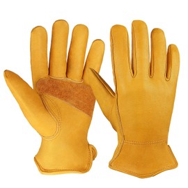 Ozero Work Gloves, Leather Gloves for Working, Gardening, 1 Pair