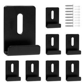 Marvexi 8 Packs Metal Mirror Holder Clips Attachment, 1/4" Heavy Duty Mirror Hanging kit with Screws for Billboard Display(Black)