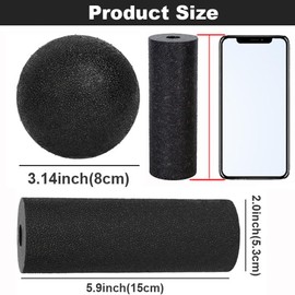 Mini Foam Roller - Muscle Massage Rollers for Trigger Point Therapy, Myofascial Release, Deep Tissue Fitness Massage & Relax Tight Muscles, Peanut Ball & Trigger Point (Black)