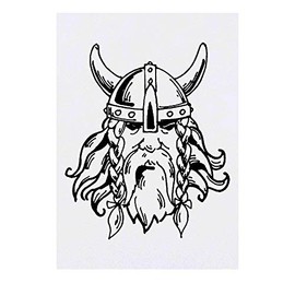 Azeeda 'Furchterregender Wikingerkopf' Temporäres Tattoo - Hautfreundlicher & Ungiftiger Abziehbild · Wasserfest (TO00033738)