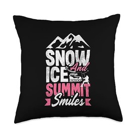Ice Axe Power Glacier Climbing Apprel For Men Climbing Snow Ice Summit Smiles Funny Wall Climber Girls Throw Pillow, 18x18, Multicolor