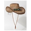 QWINEE Western Straw Cowboy Hat Cowgirl Hats Hollow Out Summer