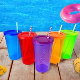 Like Shop Vaso De Plástico Con Popote Yuliana 20 Piezas
