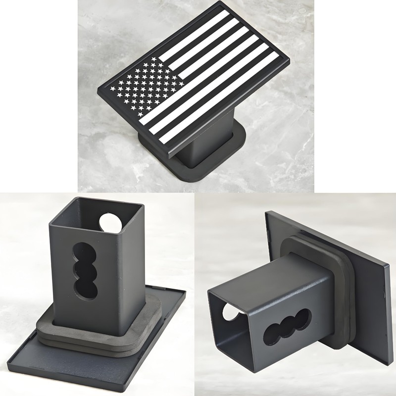 Aluminum American Flag Trailer Hitch Cover for 2 inch Receivers,Truck