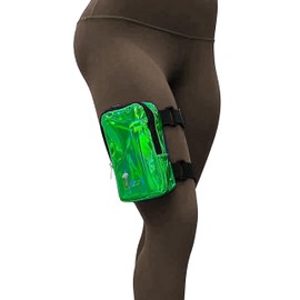 Holographic Thigh Bag | Leg Harness for Women | Outdoor Waist Pouch | Carnival Hiking Travel Fanny Pack with Adjustable Straps | Green