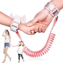 Kids Anti Lost Wrist Link, Children Wrist Traction Rope with Key Lock, Toddler Safety Harness Wrist Leash Baby Walking Wrist Strap, for Outdoor Activities, Travel & Shopping, 2 m/ 6.6 ft (Pink)