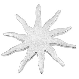 Vinani 2AST-EZ Large Sun Pendant Brushed 925 Sterling Silver Star, Sterling Silver, No Gemstone