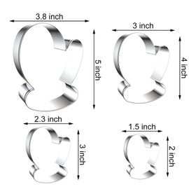 Winter Mitten Glove Cookie Cutter Set for Baking, 5/4/3/2 inch, 4 Piece, Stainless Steel