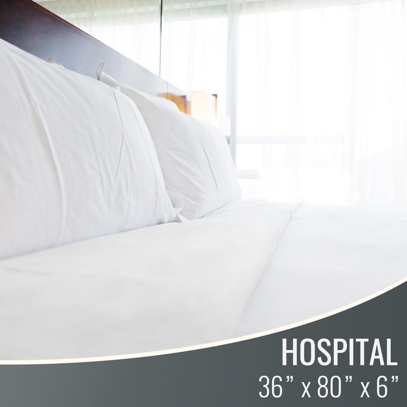 DMI Waterproof Mattress Protector, White, 36x80x6 Inch, Noiseless Plastic