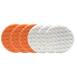 Lake Country Smart Foam Pads Dual Action 5.5 inch Cut and Polish Combo (3-White, 3-Orange, 5.5 inch) | Perform 2-Step Compounding/Polishing Automotive Paint Correction Detail with Ease!