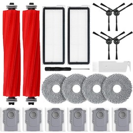 Asdazrxy 20 St1ck Zubeh?rset f1r Roborock Qrevo Pro/Qrevo S/Qrevo MaxV [Nicht f1r Q Revo] Saugroboter, 2 Hauptb1rste, 6 Staubbeutel,4 Wischt1cher,2 Filter, 4 Seitenb1rsten,1 Reinigungsb1rste, 1 Schraubendreher