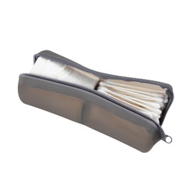 Visfresh Cotton Round Swab Travel Case, 2 in 1 Portable Hair Accessories Organizer, Hair Tie Organizer, Hair Tie Holder, Bobby Pin Holder, Travel Qtips Case, Purse Organization, Floss Holder (Black)