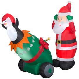 Gemmy Industries Lightshow Airblown Santa and Penguin