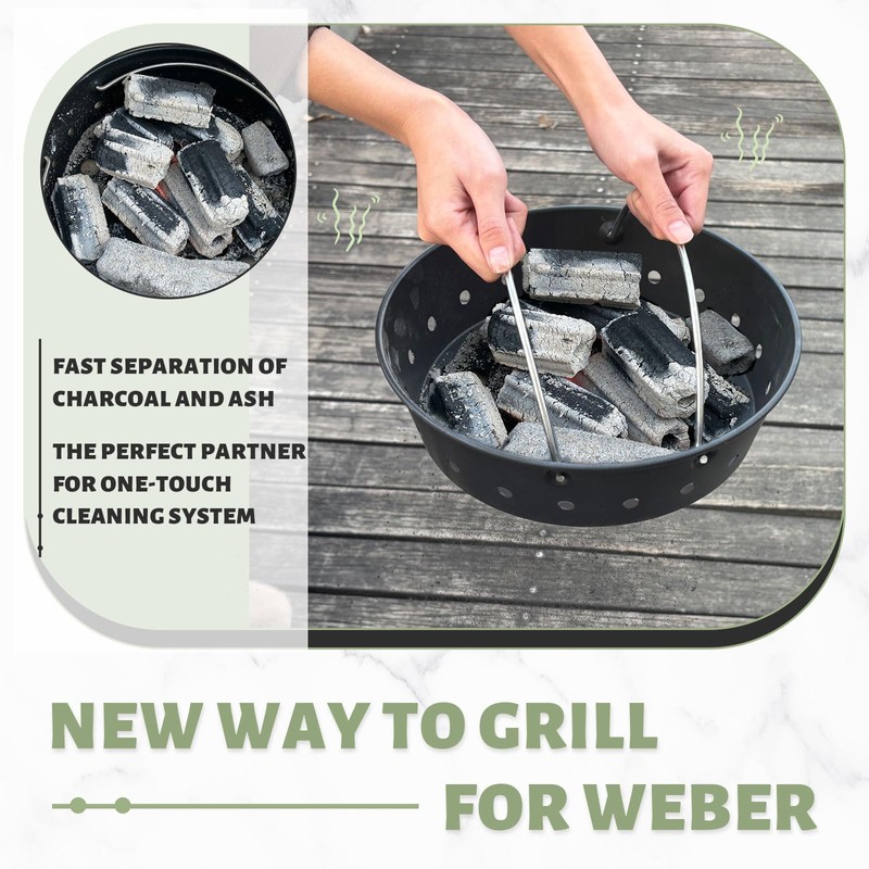 Newly Heavy Duty Carbon Steel Charcoal Ash Basket with Handles