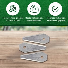 Genisys 3 Titanium Replacement Blades Bosch INDEGO & Screws in Storage Box Double-Sided Cut