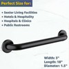18" Stainless Steel Matte Black Restroom Grab Bar - Wall