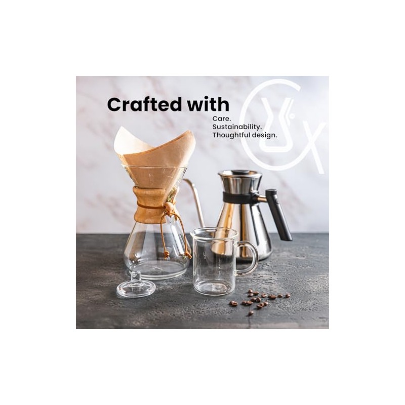Chemex Filtros de café, 100 unidades, bond, Cuadrado, Transparente, 1